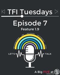 TFI Tuesday logo with podcast microphone and black background